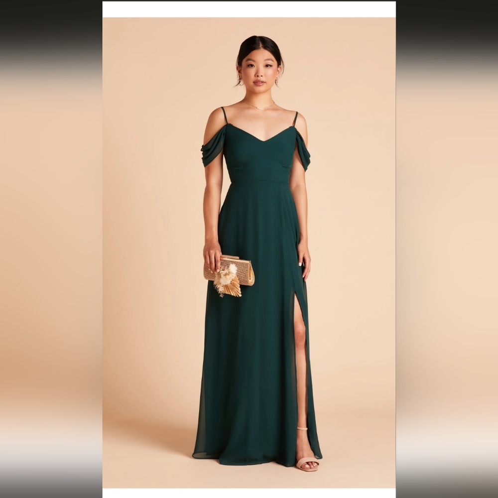 Emerald green convertible Birdy Grey Devin dress size M with pockets and slit